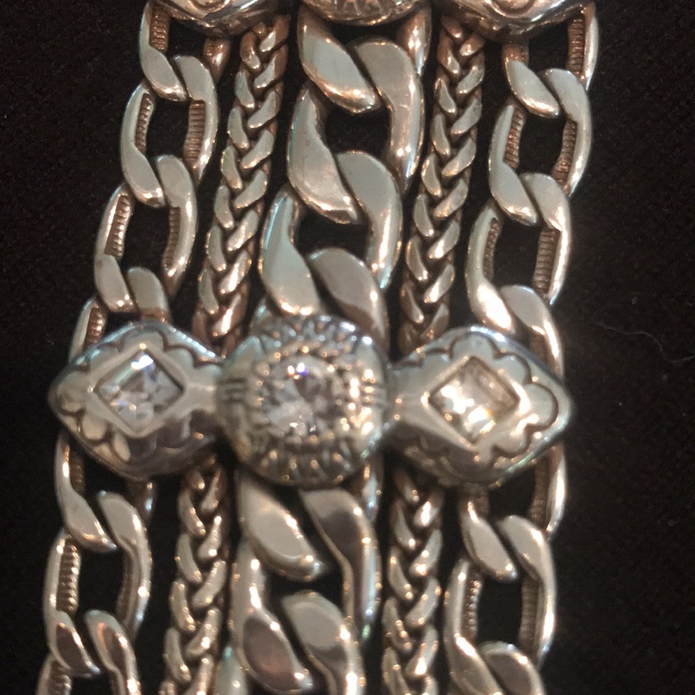 Brighton Silver Five Chain and Crystal Bracelet - Picture 6 of 8